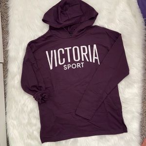 NWOT Victoria’s Secret Sport hooded tunic plum S